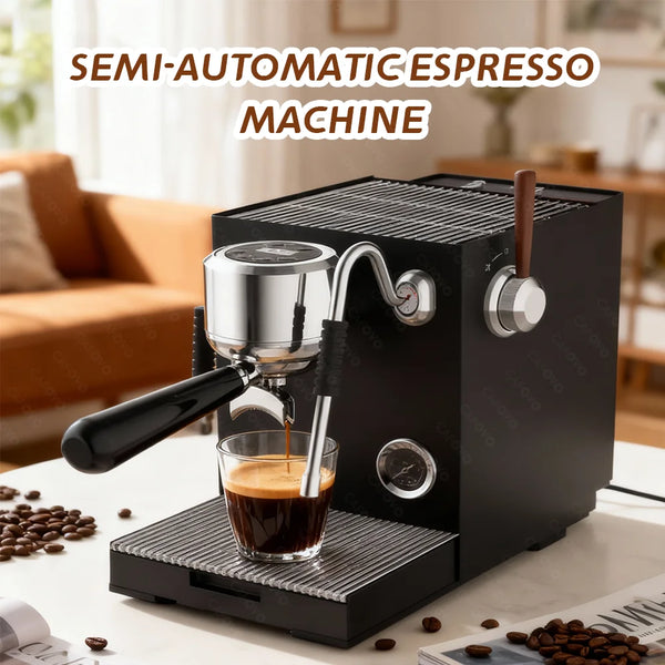 CAFOVO E120 Semi-automatic Espresso Machine ULKA Pump 9Bar OPV System 3 Boiler with OLED Display for Cafe Coffee Maker 220V