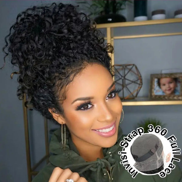 Pelucas de cabello humano 360 HD Full Lace rizadas, pre-depiladas, peluca frontal de encaje 13x6 13x4, cabello humano Deep Wave sin pegamento, listas para usar, 30 pulgadas