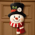 Christmas Snowman Door Hanging, Farmhouse Winter Wreath Decor, Welcome Sign for Front Door, Wall, Window & Home Holiday Decor