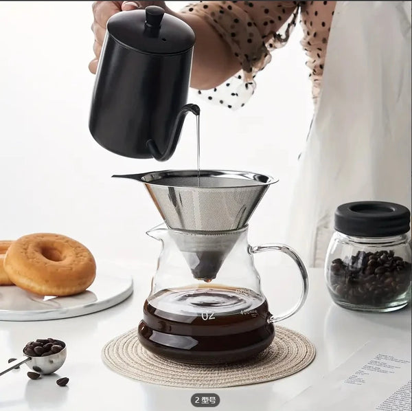 Soporte para filtro de café reutilizable, colador de café y té de acero inoxidable de doble capa, accesorios para café, herramienta para preparar café