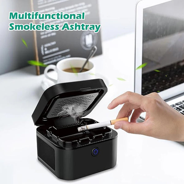 Multifuntional Ashtray Air Purifier Smokless Smoke Removing ,USB Chargeable Smokeless Ashtray Indoor,Outdoor,Home,Office