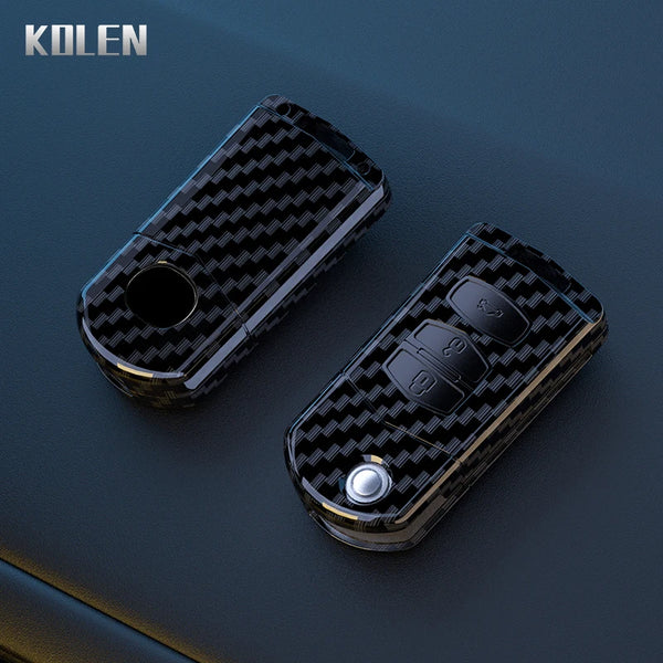 ABS Carbon Fiber Car Flip Key Case Cover For Mazda 2 3 5 6 8 CX7 CX-7 CX5 CX-5 CX9 CX-9 MX5 MX-5 M6 RX8 RX-8 2 3 4 Buttons Shell