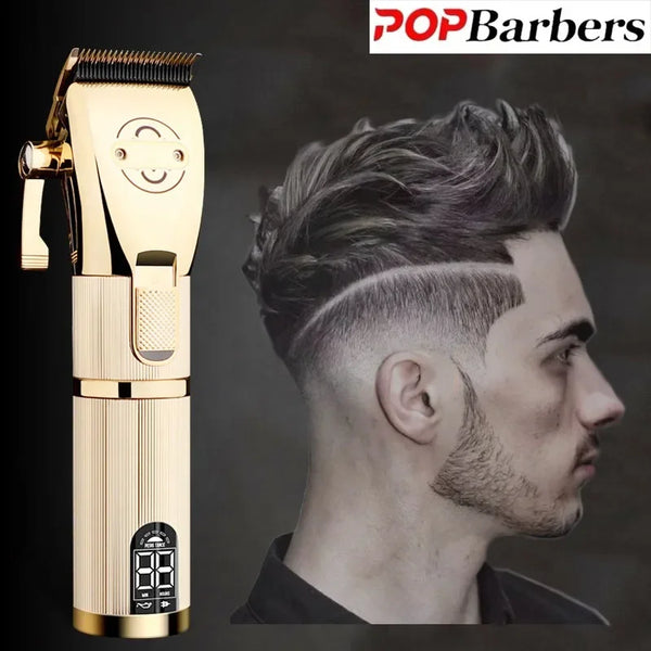 PopBarbers P800 Hair Trimmer for Men Professional Hair Clipper Barber Hair Cutting Machine 7000rpm 2 Gears Finishing Haircut