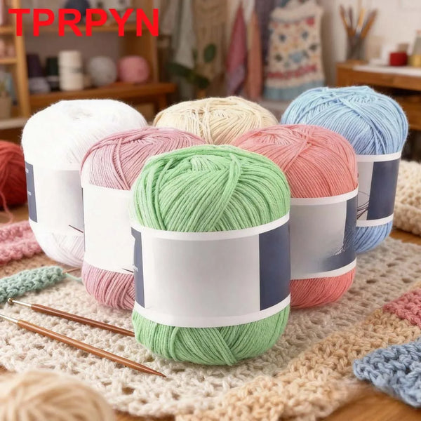 1 ud. 50 g Hilo de algodón 100% para tejer a mano, hilo suave para ganchillo, ideal para tejer suéteres, mantas, gorros, muñecos amigurumi y bolsos