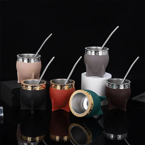1 taza de acero inoxidable de doble pared de 200 ml, vaso térmico para yerba mate, té, café o cerveza, taza de acero de doble pared