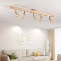 2025 Nordic Walnut Wood Ceiling Chandelier For Living Room Dining Room Aisle Entrance Corridor Lamps With Spotlights For Wall Pi