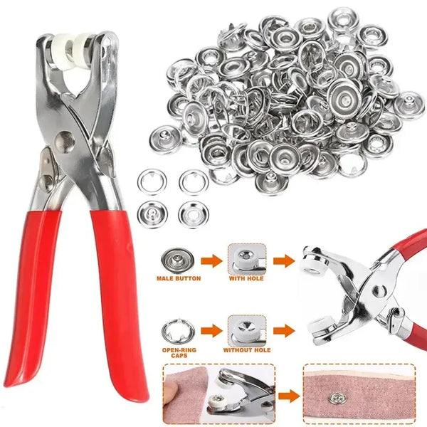 Set de 400 piezas de botones a presión de 9.5 mm con alicates, remaches metálicos para costura y manualidades