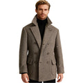 Autumn Man Suit Coat Double Breasted Woolen Herringbone Blazer Fashionable Casual Business Short Jacket