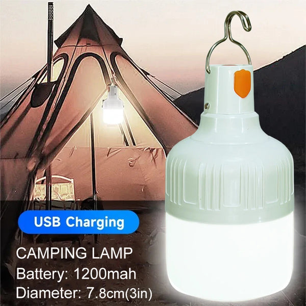 Outdoor USB Rechargeable LED Lamp Bulbs High Brightness Emergency Light Hook Up Camping Fishing Portable Lantern Night Lights