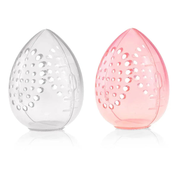 Empty Makeup Sponge Storage Box Plastic Egg Shaped Cosmetic Puff Organizer Rack Portable Makeup Blender Holder Stand Drying Box