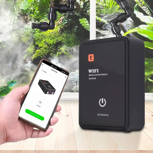 Intelligent Automatic Reptile Fogger Mister System WiFi Remote Control Reptile Humidifier with Timer Terrarium Rainforest System
