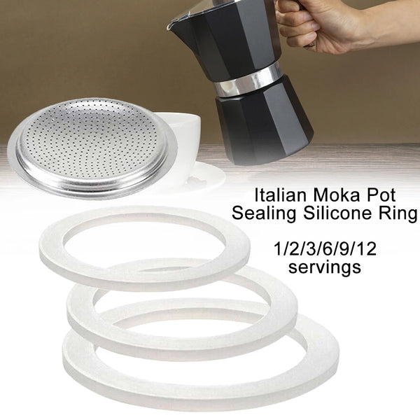 Junta de goma de repuesto para cafetera italiana Moka, filtro y sello para cafetera espresso, accesorios de cocina y bar