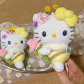 garden little bee series kitty Honey Bee plush toy keychain Cartoon flower kitty cat Soft Stuffed doll bag charm