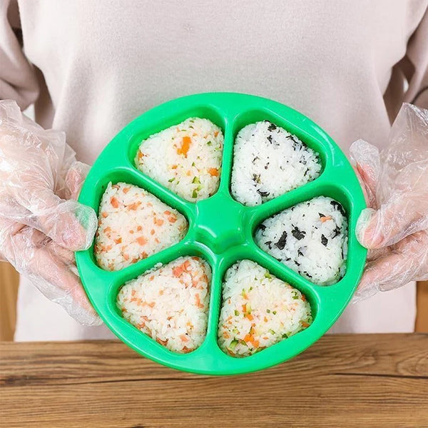 6 in 1 Onigiri Mold Triangle Sushi Mold Bento Box Sushi Making Kit Sushi mold Sushi Press Maker Rice Ball Mold Cooking Tools