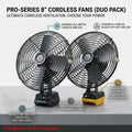 Camping Fan 8In Outdoor Fishing Wireless Desktop Portable Metal Fan Strong Wind Fan For Makita/Dewalt 18V BatteryPin