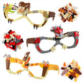 HUIQIBAO Dinosaur Building Blocks Glasses Baseplate Frame Friends Police City DIY Toys Glasses Bricks Kid Christmas Gift Party