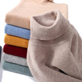 Jersey de cuello alto de cachemira para hombre, 100% lana pura, suéter de punto, básico, liso, elegante, casual, prendas de punto para hombre, otoño-invierno