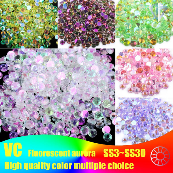 Aurora Series Glitter Non Hot Fix Rhinestone Flatback Crystals Strass Nails Accessories Diamond For Nail Art Nail Charms