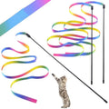 Rainbow Ribbon Cat Teaser Wand