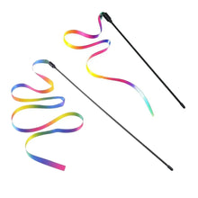 Rainbow Ribbon Cat Teaser Wand