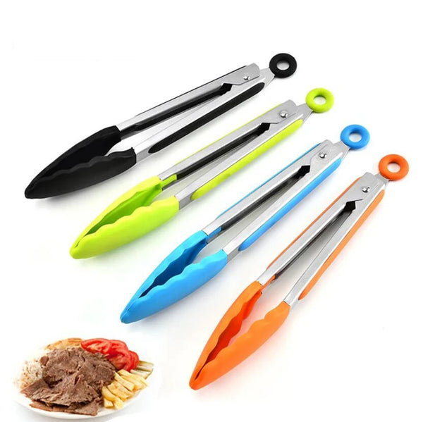 Silicone Stainless Steel Cooking Tongs