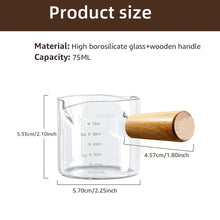 Glass Espresso Measuring Cup with Wood Handle