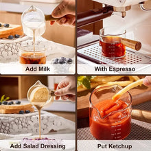 Glass Espresso Measuring Cup with Wood Handle