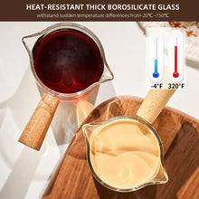 Glass Espresso Measuring Cup with Wood Handle