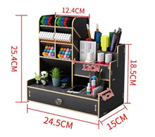 Wooden Desktop Stationery Organizer