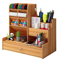 Wooden Desktop Stationery Organizer