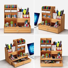 Wooden Desktop Stationery Organizer