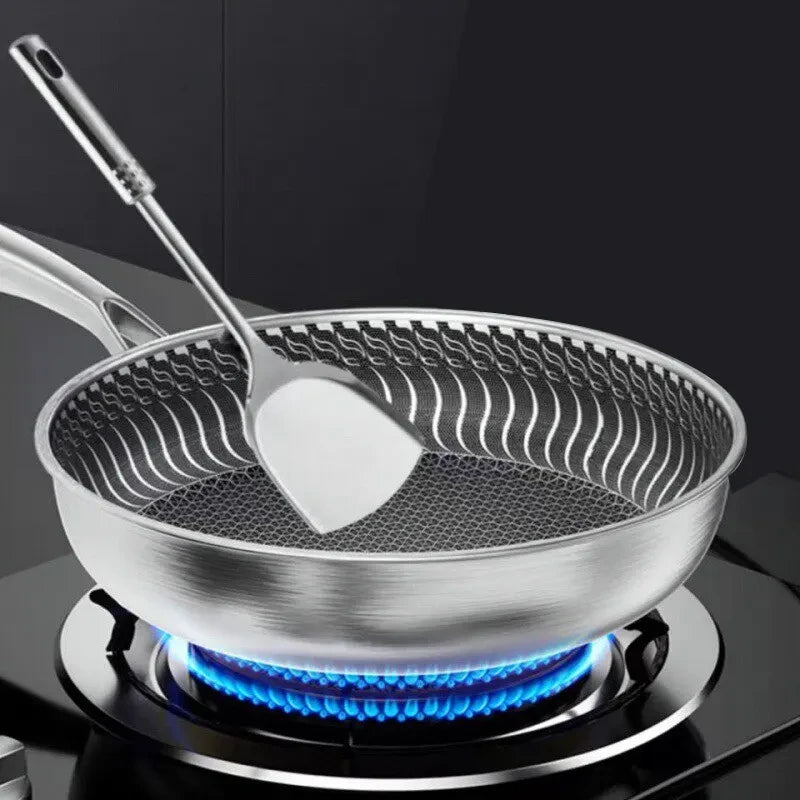 Tri-Ply Honeycomb Stainless Skillet