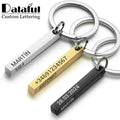 Personalized Stainless Steel Bar Keychain