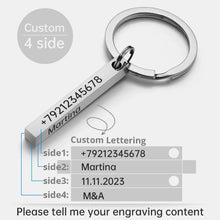 Personalized Stainless Steel Bar Keychain