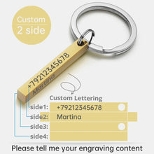 Personalized Stainless Steel Bar Keychain