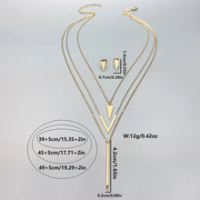 Geometric V-Shape Pendant Jewelry Set
