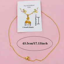 Heart and Floral Stainless Steel Jewelry Set