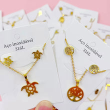 Heart and Floral Stainless Steel Jewelry Set