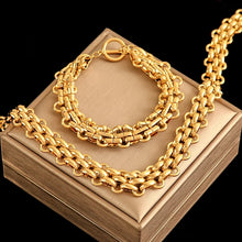Stainless Steel Cuban Chain Jewelry Set