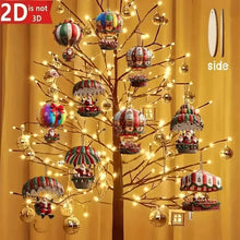 Wooden Santa Hot Air Balloon Ornaments
