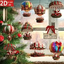 Wooden Santa Hot Air Balloon Ornaments