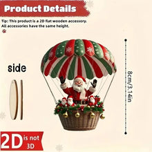 Wooden Santa Hot Air Balloon Ornaments