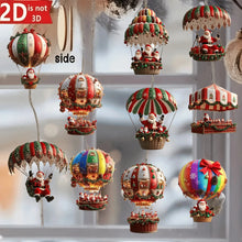 Wooden Santa Hot Air Balloon Ornaments