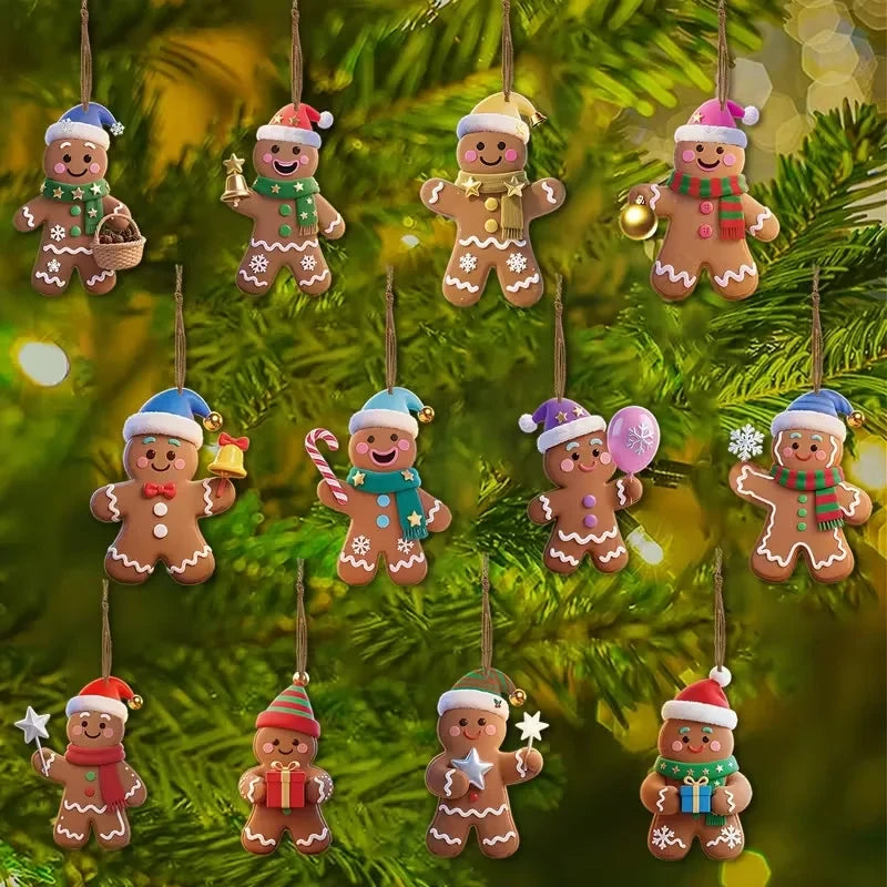 Wooden Gingerbread Hanging Ornaments