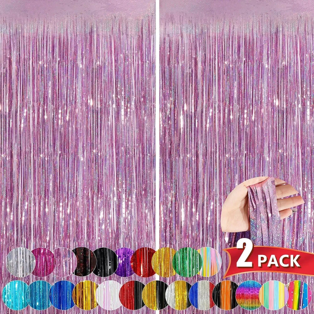 Metallic Tinsel Fringe Photo Backdrop