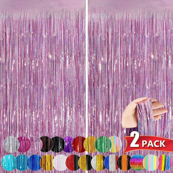 Metallic Tinsel Fringe Photo Backdrop