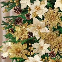 Glitter Artificial Christmas Flowers