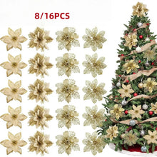 Glitter Artificial Christmas Flowers
