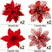 Glitter Artificial Christmas Flowers