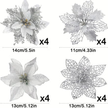 Glitter Artificial Christmas Flowers
